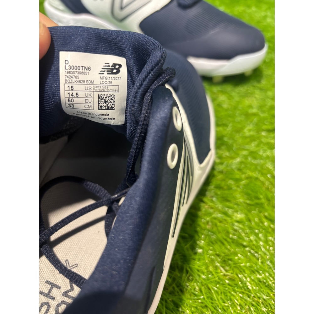 New Balance Fresh Foam 3000v6 Men's 15 Metal Baseball Cleats Navy White L3000TN6 - Picture 6 of 6